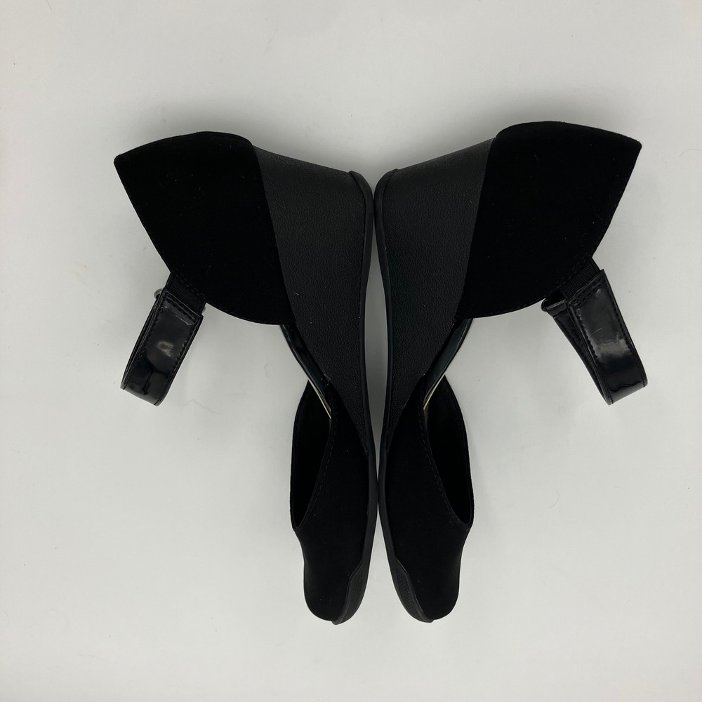 Anne Klein AK Sport Aktasha Wedges Womens 6.5M Black Mary Jane Heel Dress Shoes - Picture 7 of 12